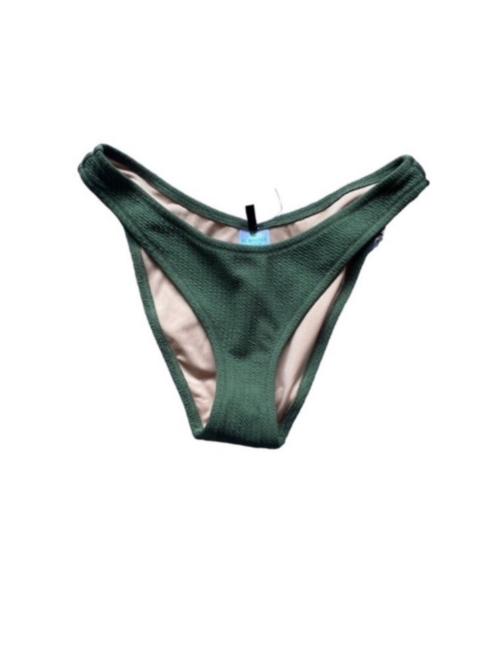 J Crew Textured curved-waist cheeky bikini bottom size small